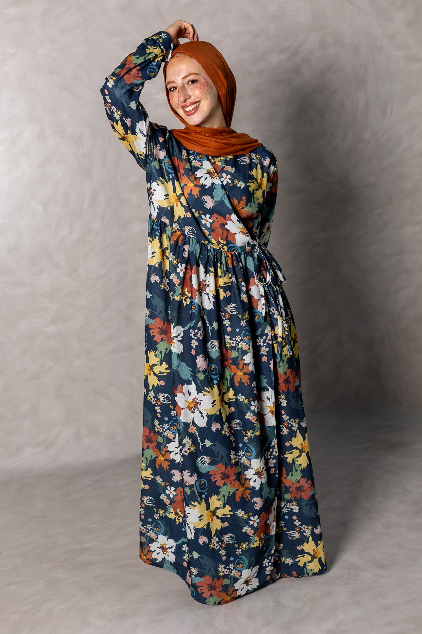 🍂 Autumn Bloom Wrap Dress