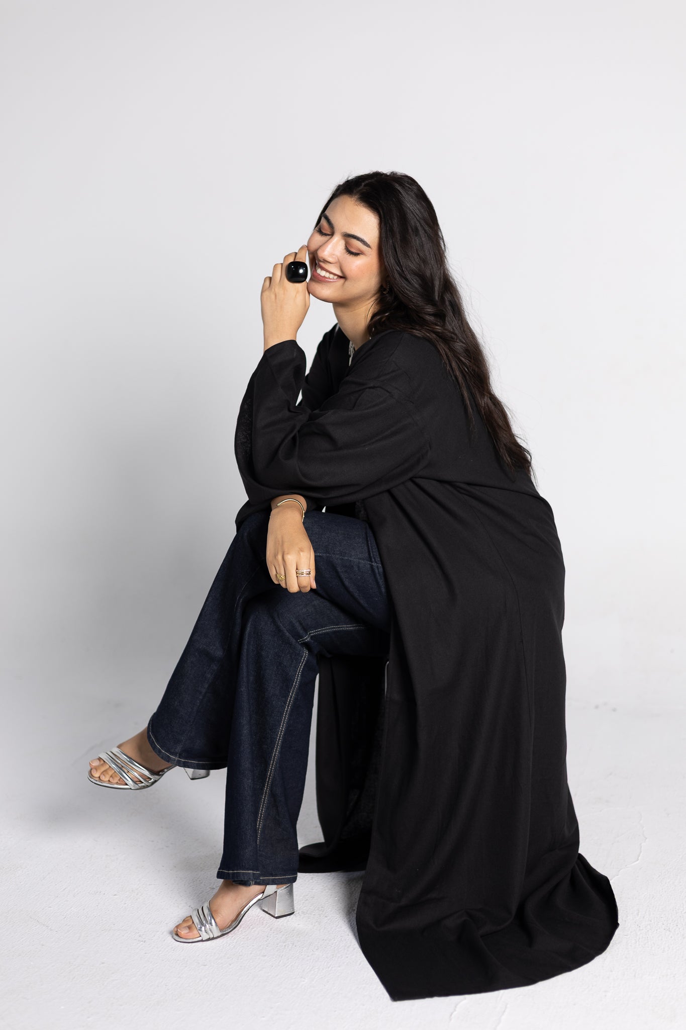 Midnight Linen Kimono