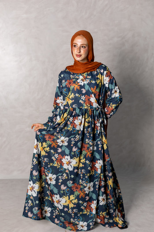 🍂 Autumn Bloom Wrap Dress