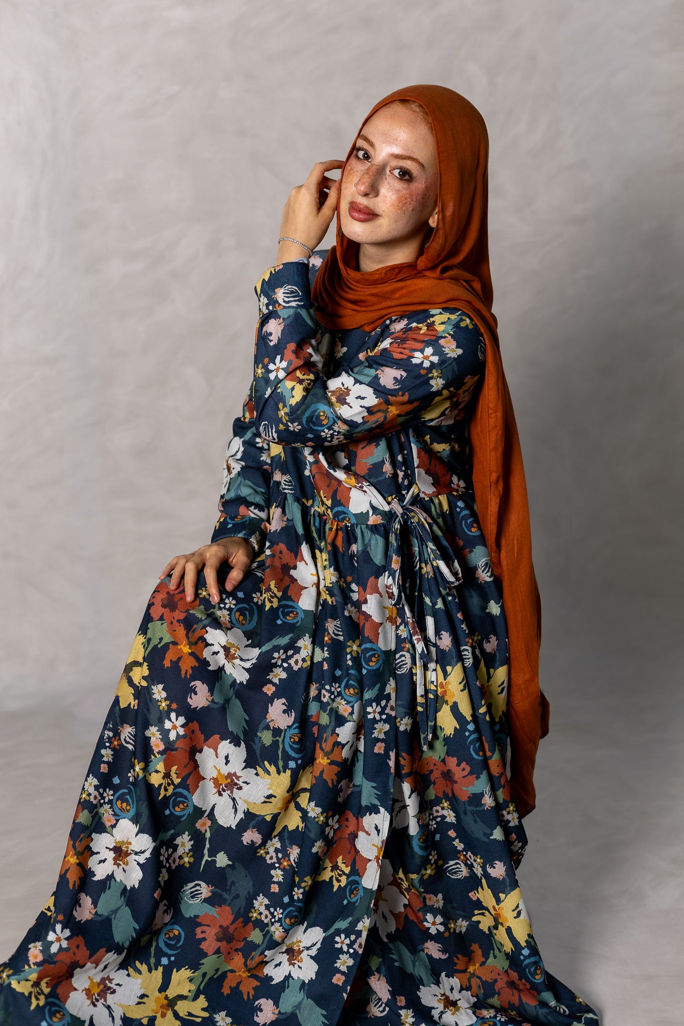 🍂 Autumn Bloom Wrap Dress