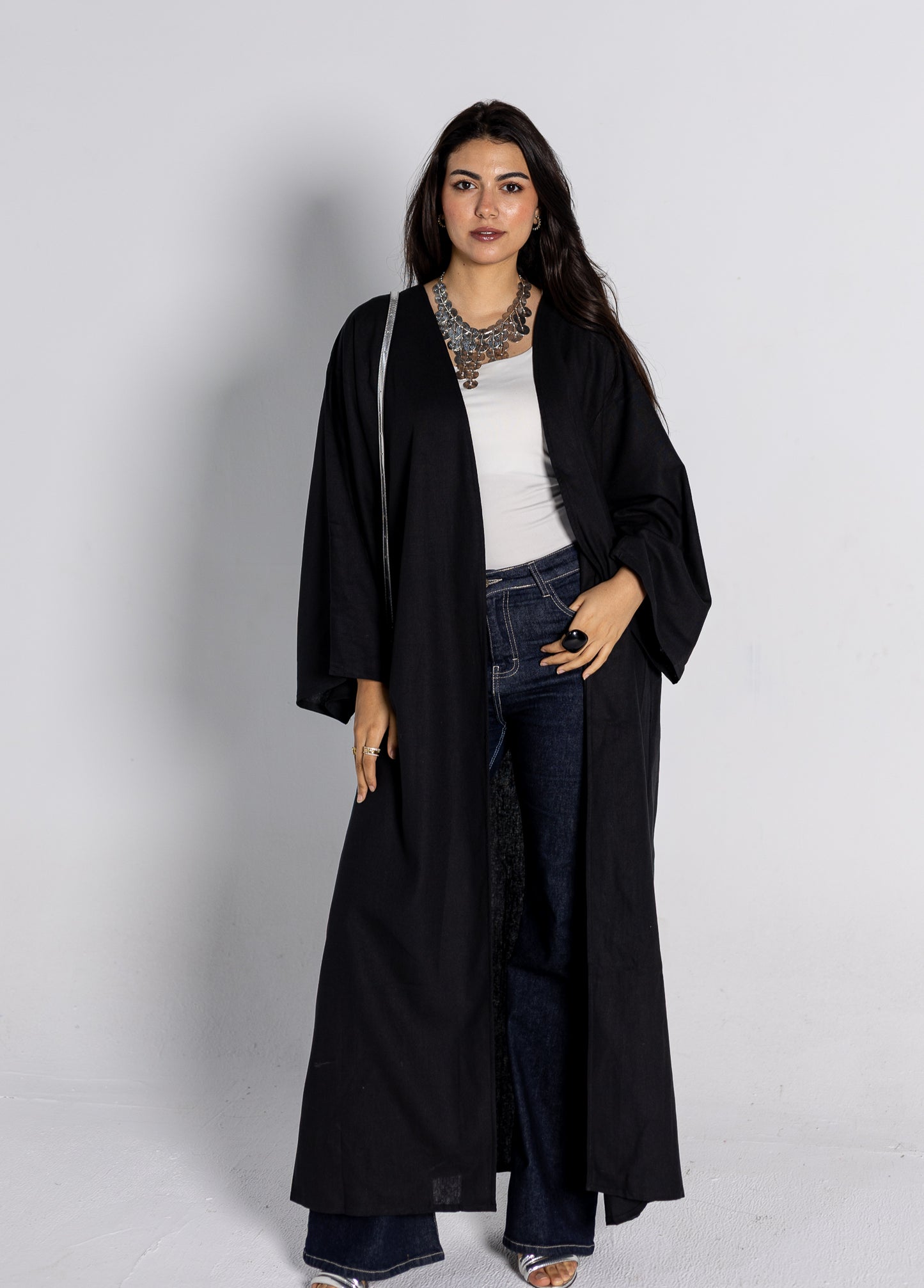 Midnight Linen Kimono