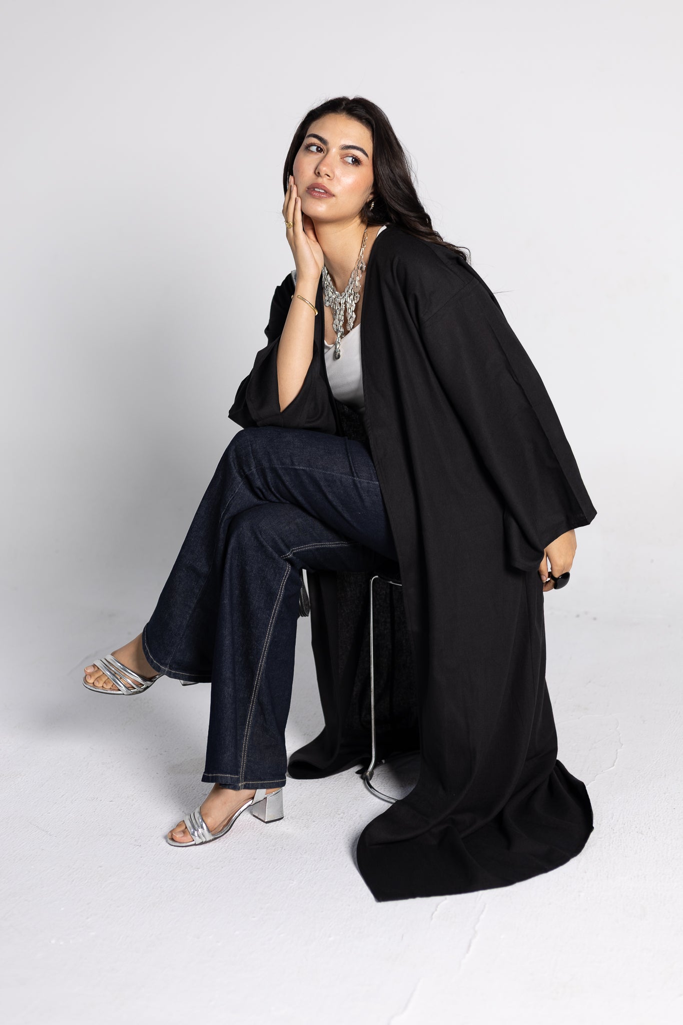 Midnight Linen Kimono