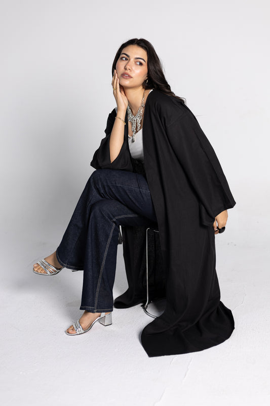 Midnight Linen Kimono